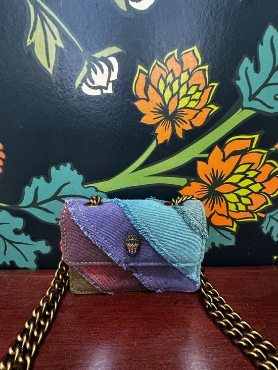 Kurt Geiger Micro Kensington Rainbow Denim Patchwork Mini Bag Eagle Head - Picture 5 of 14